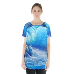 Nature s Beauty; Ocean Waves Skirt Hem Sports Top by GardenOfOphir