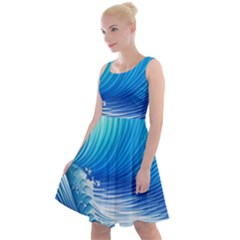 Nature s Beauty; Ocean Waves Knee Length Skater Dress by GardenOfOphir