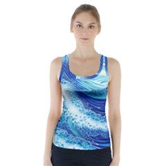 Water Waves Racer Back Sports Top by GardenOfOphir