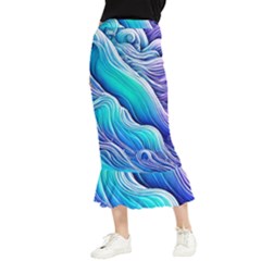 Ocean Waves In Pastel Tones Maxi Fishtail Chiffon Skirt by GardenOfOphir