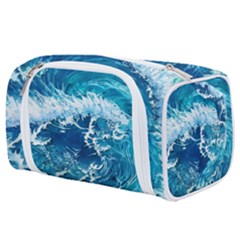 Abstract Blue Ocean Waves Iii Toiletries Pouch by GardenOfOphir