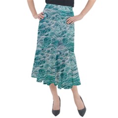 Nature Ocean Waves Midi Mermaid Skirt by GardenOfOphir