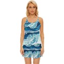 Summer Ocean Waves Satin Pajama Short Set View1