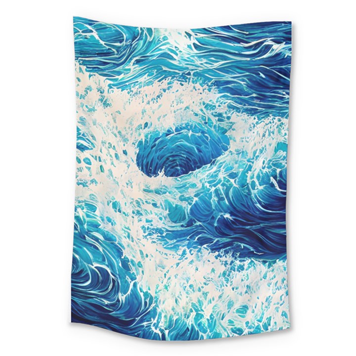 Abstract Blue Ocean Wave Ii Large Tapestry
