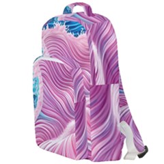 Pink Water Waves Double Compartment Backpack by GardenOfOphir