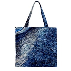 Waves Of The Ocean Zipper Grocery Tote Bag by GardenOfOphir