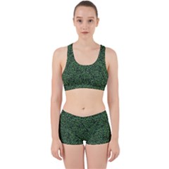 Leafy Elegance Botanical Pattern Work It Out Gym Set by dflcprintsclothing