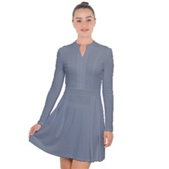 Roman Silver Grey	 - 	long Sleeve Panel Dress by ColorfulDresses