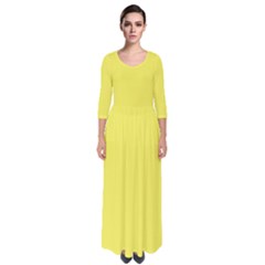 Icterine Yellow	 - 	quarter Sleeve Maxi Dress by ColorfulDresses