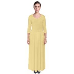 Short Bread Yellow	 - 	quarter Sleeve Maxi Dress by ColorfulDresses