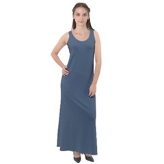 Dark Electric Grey	 - 	sleeveless Velour Maxi Dress by ColorfulDresses