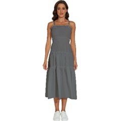 Dim Grey	 - 	sleeveless Shoulder Straps Boho Dress by ColorfulDresses