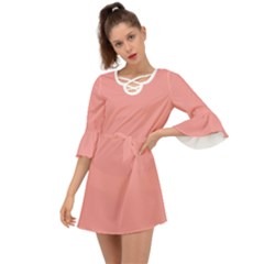 Candlelight Peach Pink	 - 	criss Cross Mini Dress by ColorfulDresses