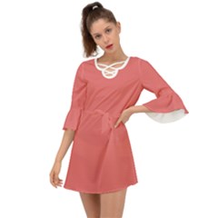 Light Coral	 - 	criss Cross Mini Dress by ColorfulDresses