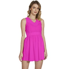 Razzle Dazzle Rose Pink	 - 	sleeveless High Waist Mini Dress by ColorfulDresses