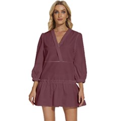 Catawba	 - 	v-neck Placket Mini Dress