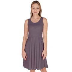 Fog Grey	 - 	knee Length Skater Dress With Pockets by ColorfulDresses