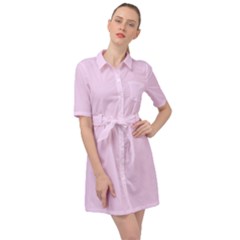 Cotton Candy Pink	 - 	belted Shirt Dress by ColorfulDresses