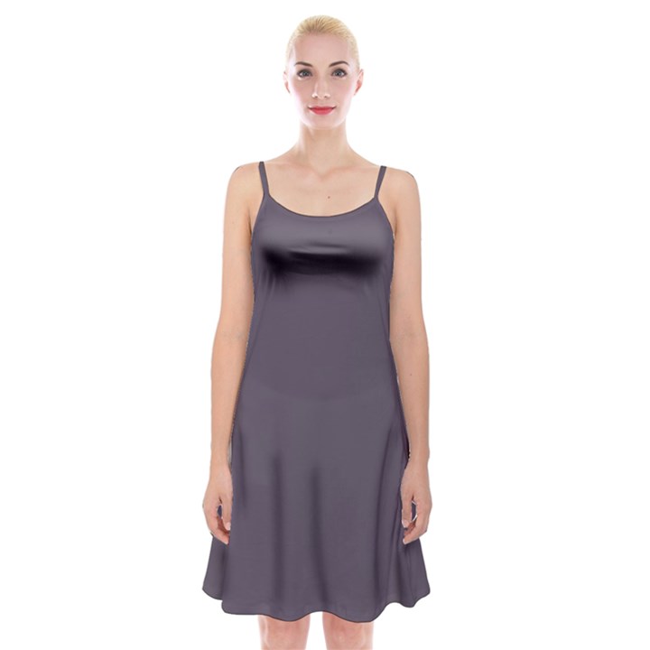 Fog Grey	 - 	Spaghetti Strap Velvet Dress