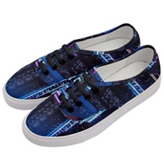 Night Music The City Neon Background Synth Retrowave Women s Classic Low Top Sneakers by Jancukart