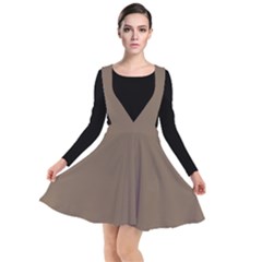 Otter Brown	 - 	plunge Pinafore Dress by ColorfulDresses
