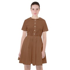 Caramel Cafe Brown	 - 	sailor Dress by ColorfulDresses