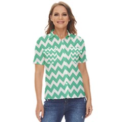 Chevron Pattern Giftt Women s Short Sleeve Double Pocket Shirt