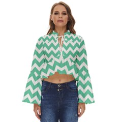 Chevron Pattern Giftt Boho Long Bell Sleeve Top