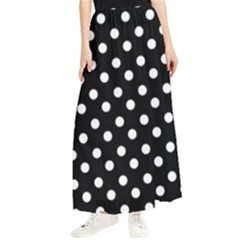 Black And White Polka Dots Maxi Chiffon Skirt by GardenOfOphir