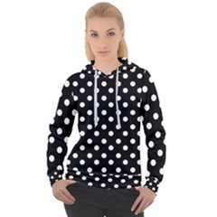 Black And White Polka Dots Women s Overhead Hoodie by GardenOfOphir