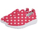 Hot Pink Polka Dots Kids  Slip On Sneakers View2