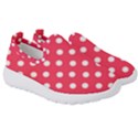 Hot Pink Polka Dots Kids  Slip On Sneakers View3