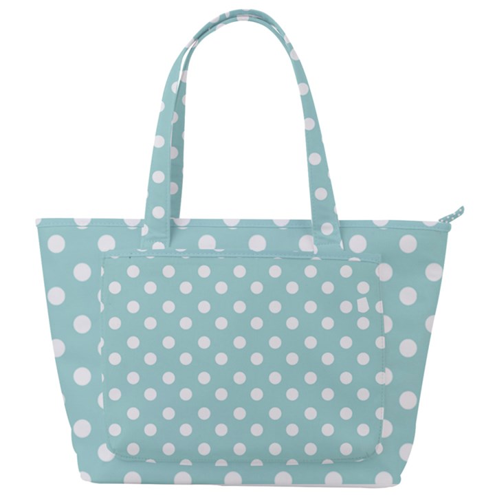 Blue And White Polka Dots Back Pocket Shoulder Bag 