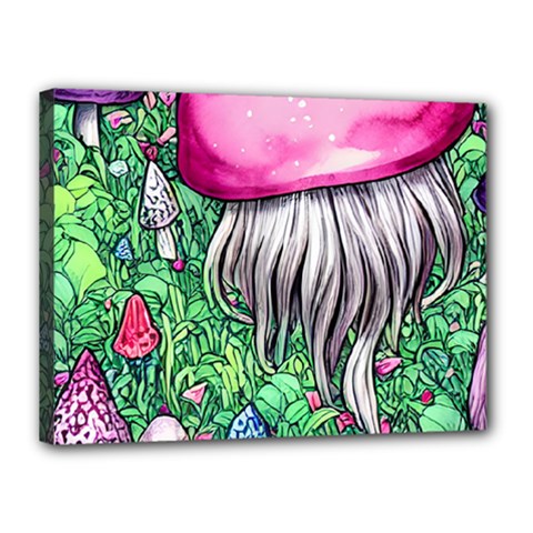 Liberty Cap Magic Mushroom Canvas 16  X 12  (stretched) by GardenOfOphir