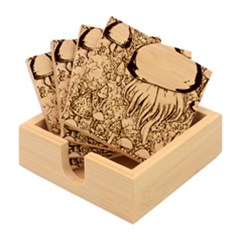 Liberty Cap Magic Mushroom Bamboo Coaster Set by GardenOfOphir