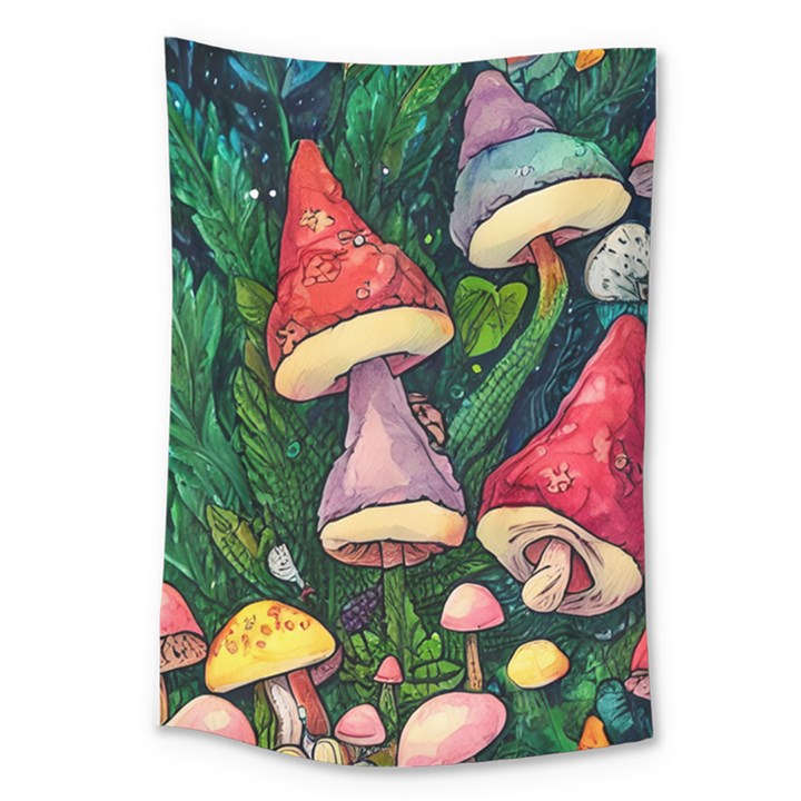 Sacred Mushrooms For Necromancy Large Tapestry