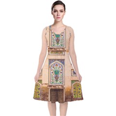 Mosque V-neck Midi Sleeveless Dress  by artworkshop