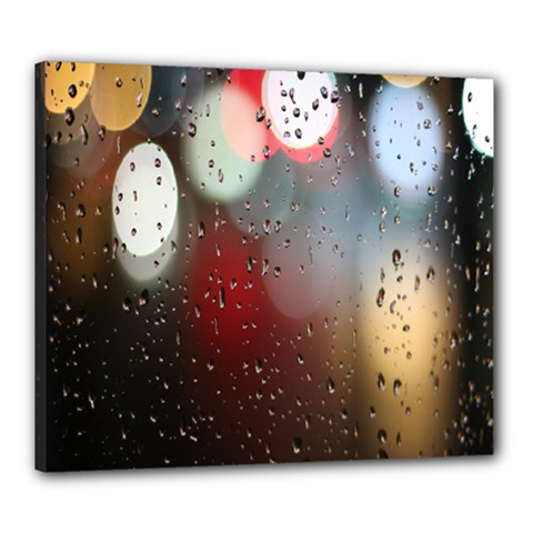 Rain On Window Canvas 24  X 20  (stretched) by artworkshop