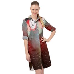 Rain On Window Long Sleeve Mini Shirt Dress by artworkshop