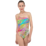 Abstract-14 Classic One Shoulder Swimsuit