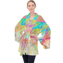 Abstract-14 Long Sleeve Velvet Kimono 