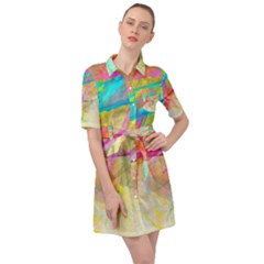 Abstract-14 Belted Shirt Dress by nateshop