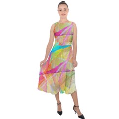 Abstract-14 Midi Tie-back Chiffon Dress by nateshop