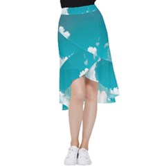 Clouds Hd Wallpaper Frill Hi Low Chiffon Skirt by artworkshop