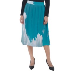 Clouds Hd Wallpaper Classic Velour Midi Skirt  by artworkshop