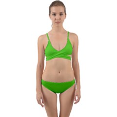 Bright Green	 - 	wrap Around Bikini Set by ColorfulSwimWear