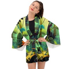 Jungle Rainforest Tropical Forest Long Sleeve Kimono