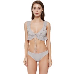 Abalone Grey	 - 	low Cut Ruffle Edge Bikini Set by ColorfulSwimWear