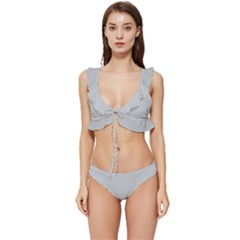 Glacier Grey	 - 	low Cut Ruffle Edge Bikini Set by ColorfulSwimWear