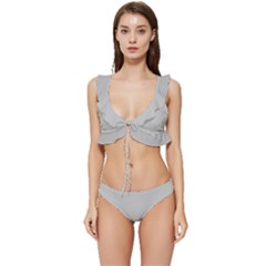 Harbor Grey	 - 	low Cut Ruffle Edge Bikini Set by ColorfulSwimWear